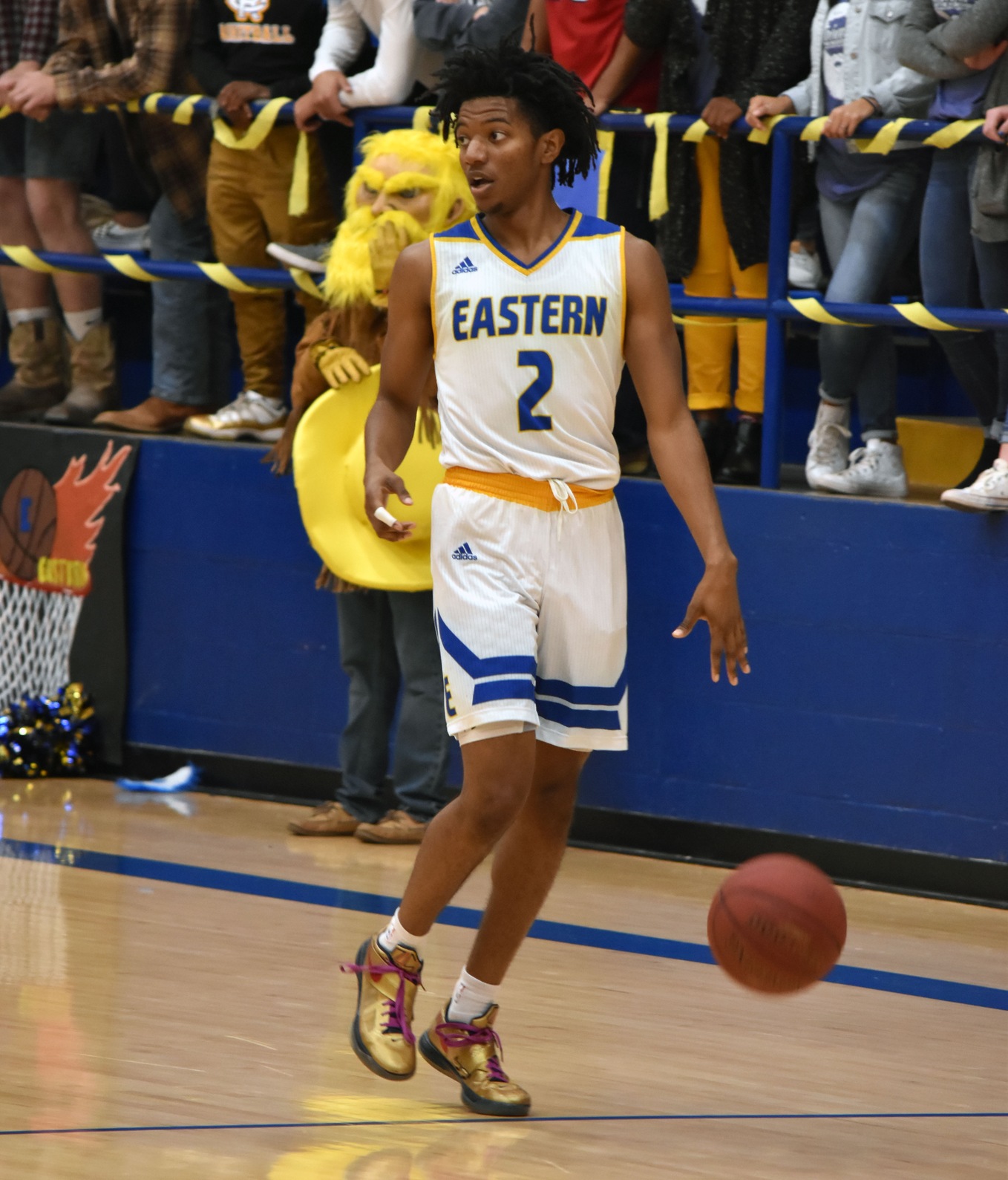 Stefone Richardson had 14 points off the bench as Eastern won, 126-99, against Nation Wide Academy. (Photo from earlier season game)