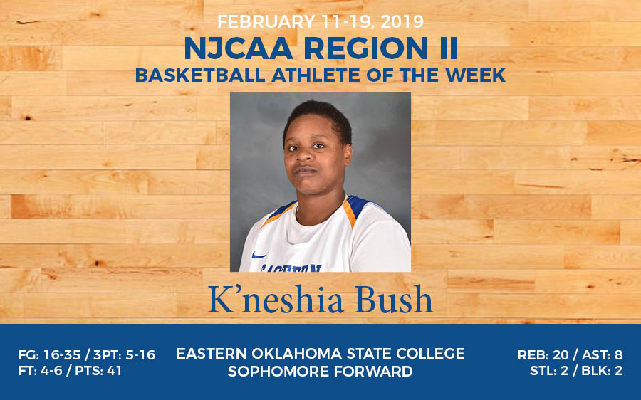 K'neshia Bush earns NJCAA Region II Player of the Week honors