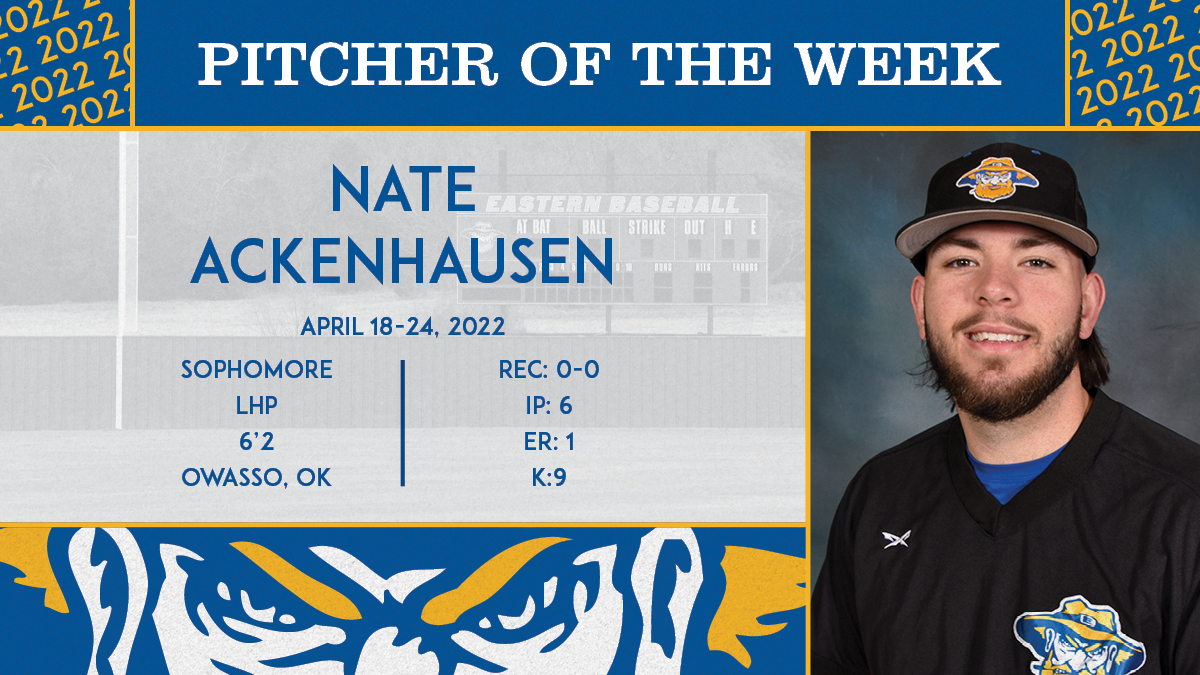 Nate Ackenhausen earns second NJCAA Region 2 Pitcher of the Week honors