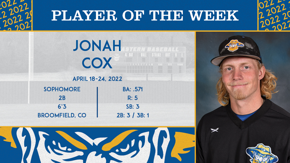 Jonah Cox earns NJCAA Region 2 Player of the Week honors